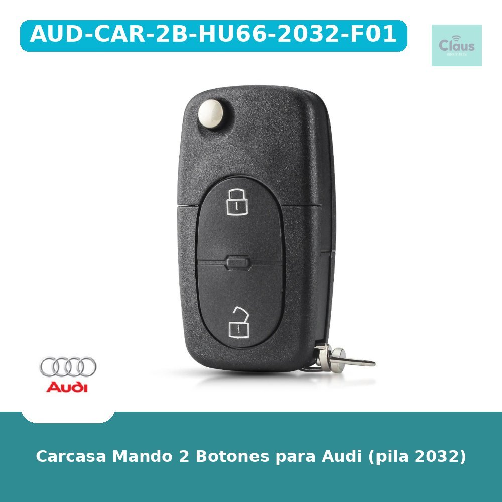 Carcasa Mando 2 Botones para Audi (pila 2032)