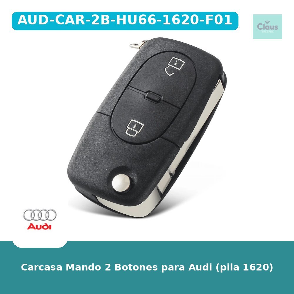 Carcasa Mando 2 Botones para Audi (pila 1620)