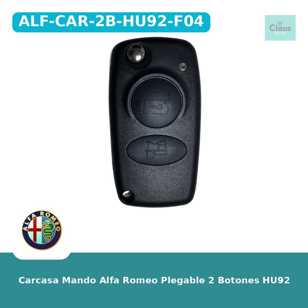Carcasa Mando Alfa Romeo Plegable 2 Botones HU92