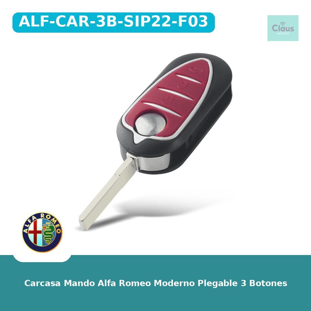 Carcasa Mando Alfa Romeo Moderno Plegable 3 Botones