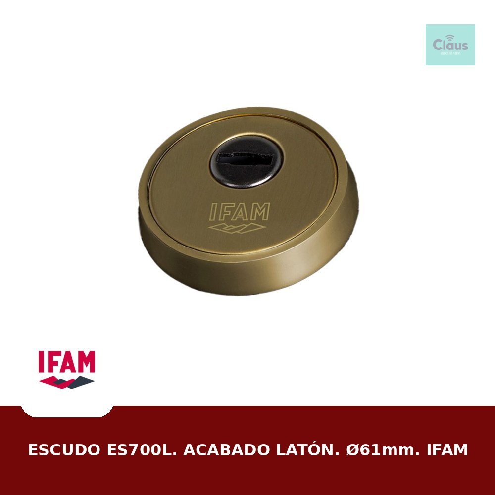 ESCUDO ES700L. ACABADO LATÓN. Ø61mm. IFAM
