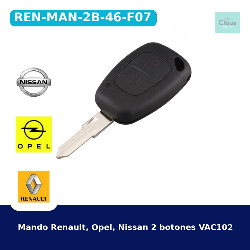 Mando Renault, Opel, Nissan 2 botones VAC102