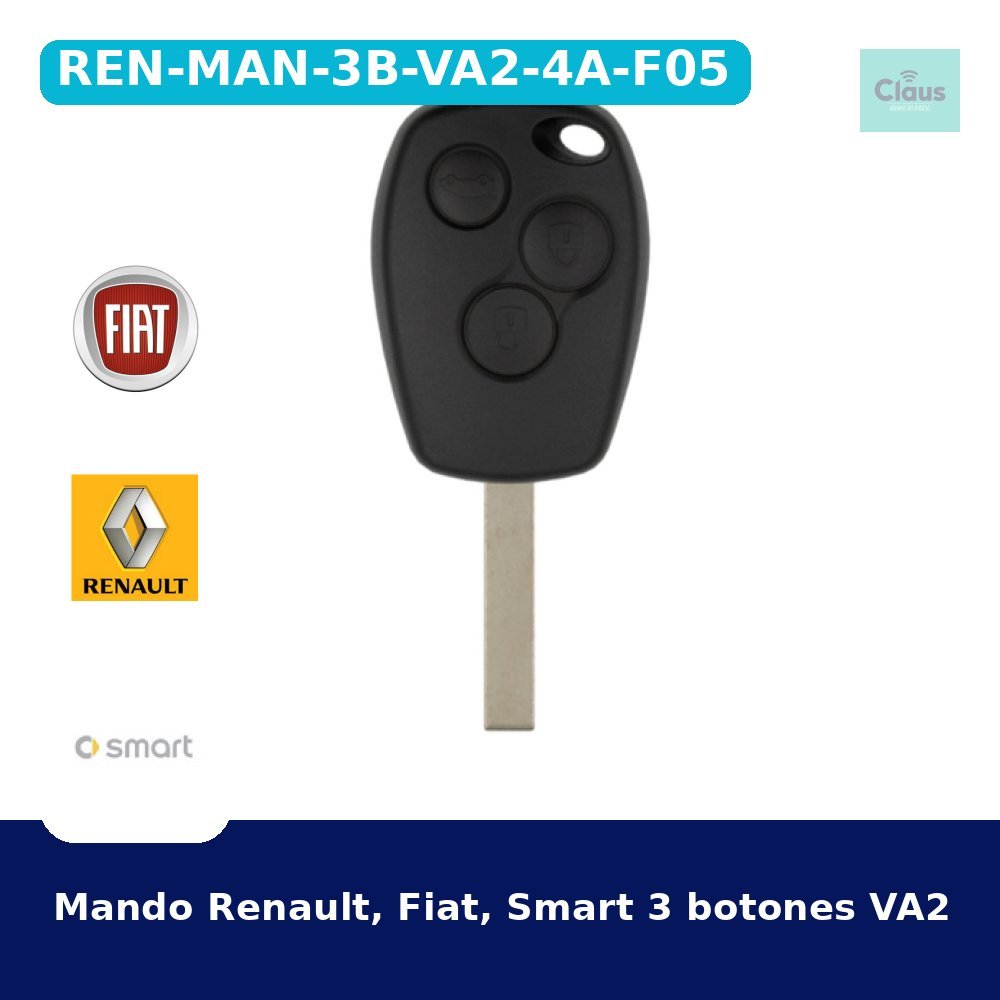 Mando Renault, Fiat, Smart 3 botones VA2