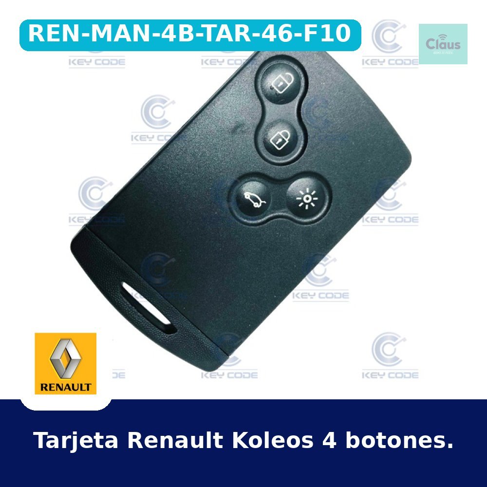 Tarjeta Renault Koleos 4 botones.
