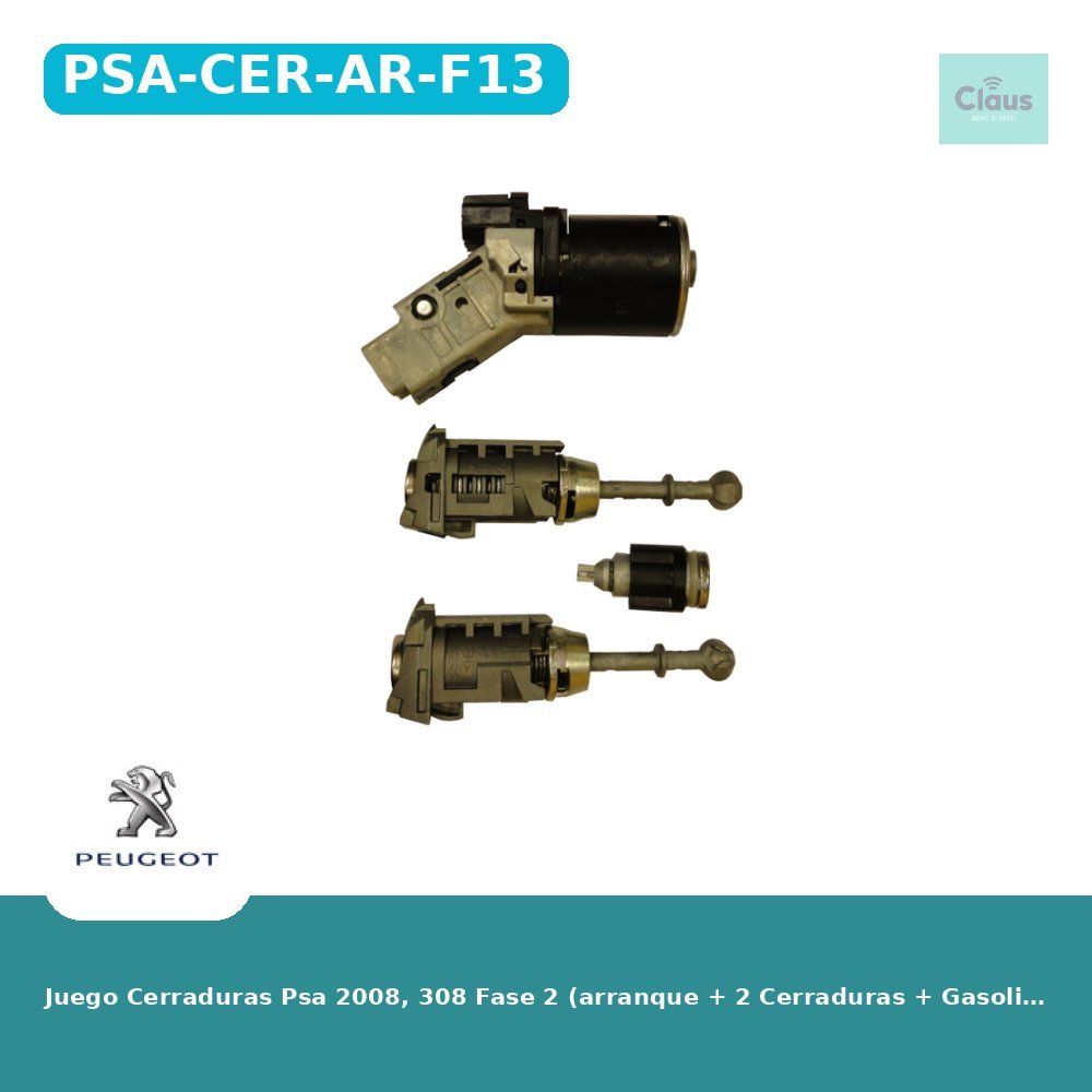 Juego Cerraduras Psa 2008, 308 Fase 2 (arranque + 2 Cerraduras + Gasolina) 1610783580, 1608682880 - Original -