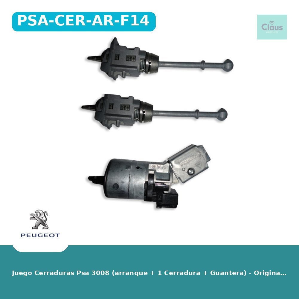 Juego Cerraduras Psa 3008 (arranque + 1 Cerradura + Guantera) - Original -