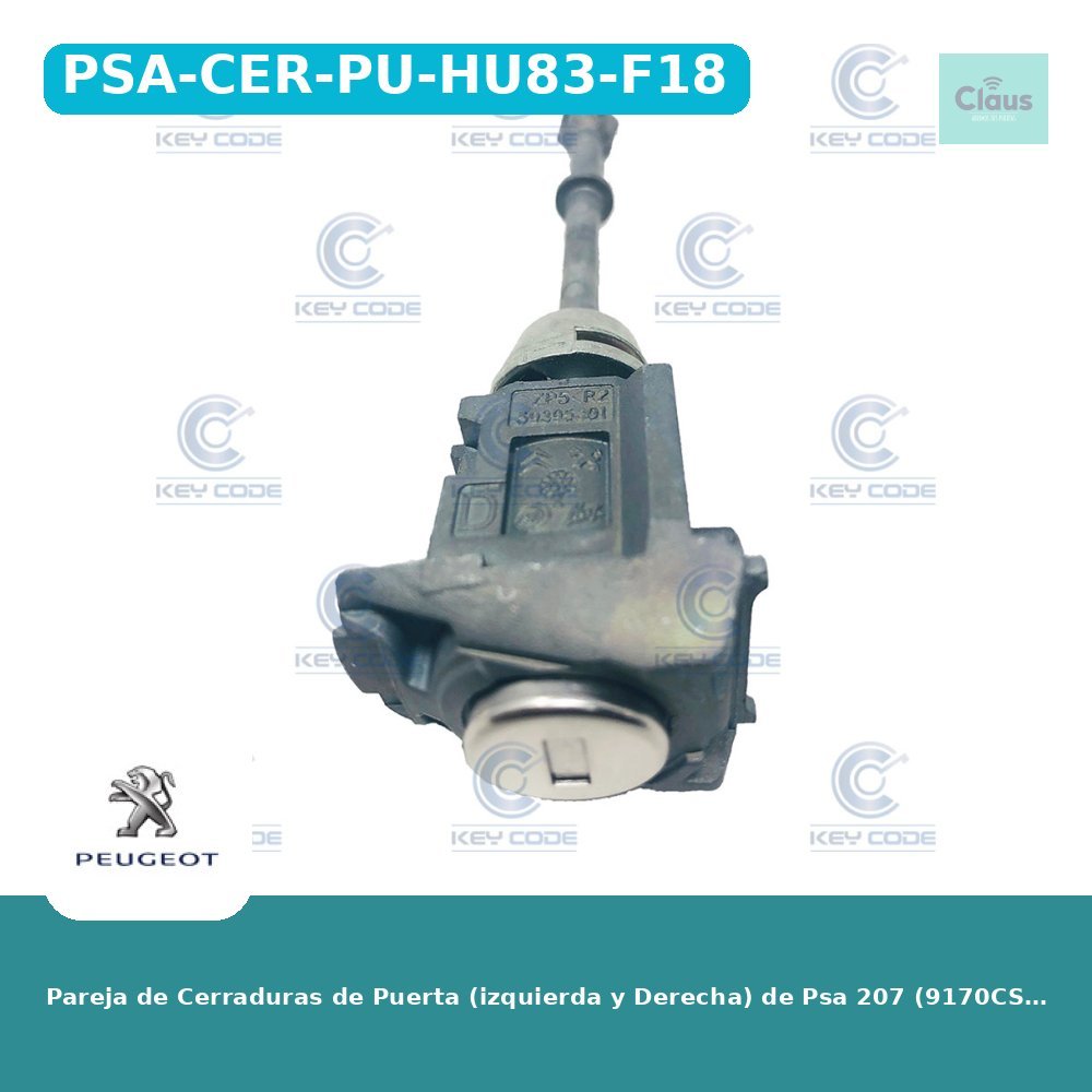 Pareja de Cerraduras de Puerta (izquierda y Derecha) de Psa 207 (9170CS, 9170CR y 9170CQ, 9170CP) - Original -