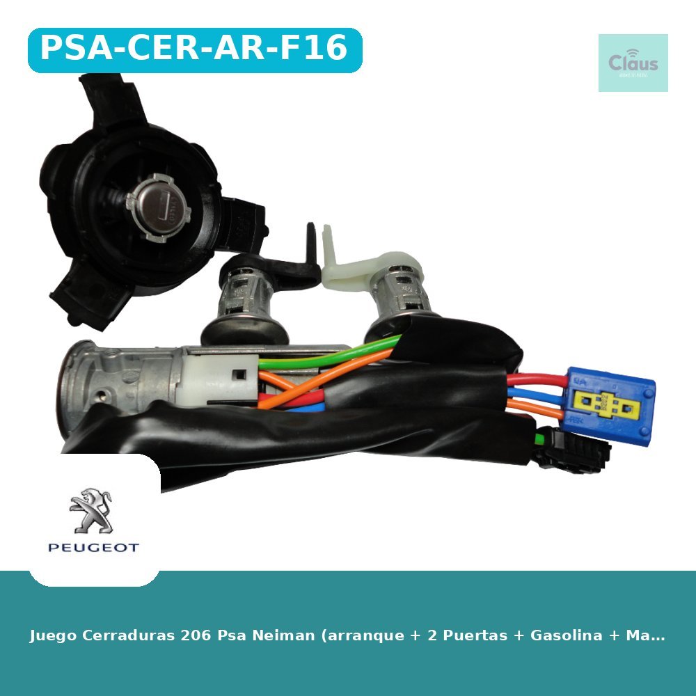 Juego Cerraduras 206 Psa Neiman (arranque + 2 Puertas + Gasolina + Mando) - Original -