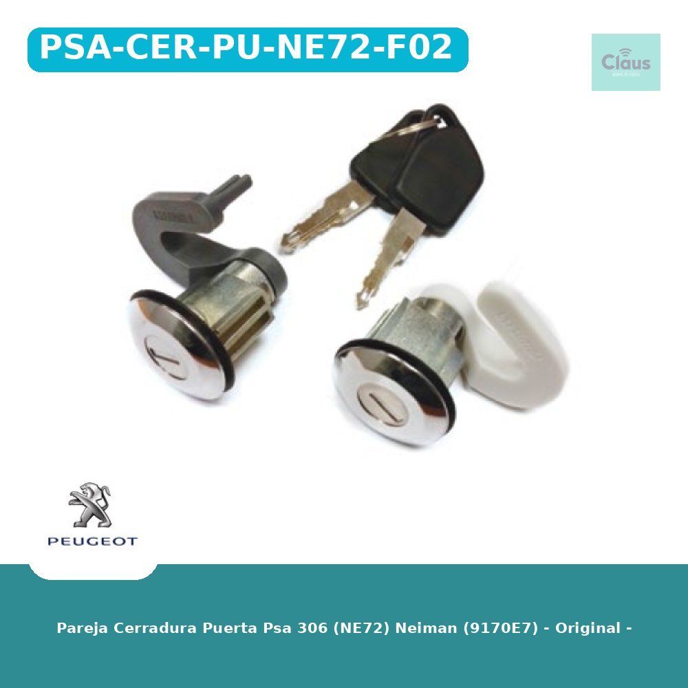 Pareja Cerradura Puerta Psa 306 (NE72) Neiman (9170E7) - Original -