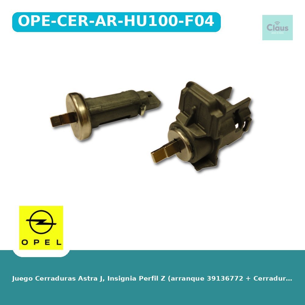 Juego Cerraduras Astra J, Insignia Perfil Z (arranque 39136772 + Cerradura 13279289 + Espadin) HU100 - Original -