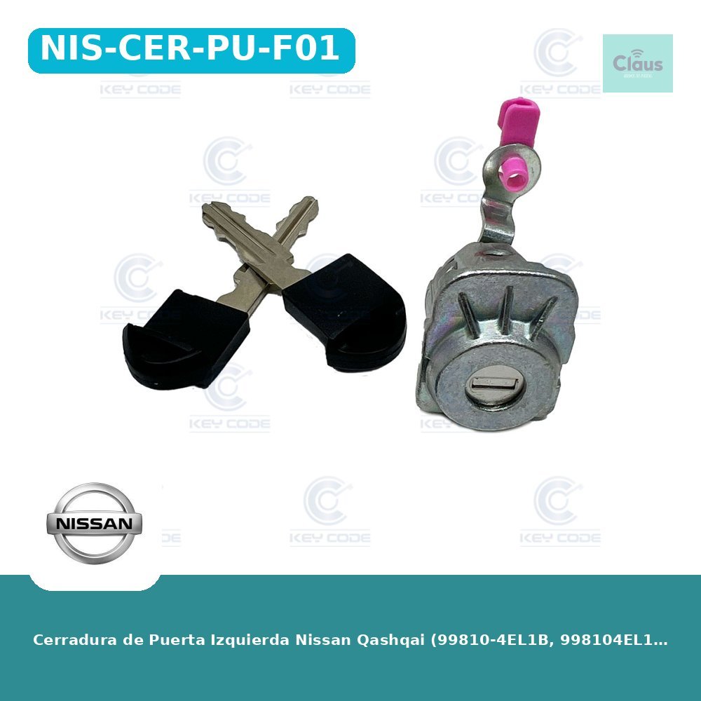 Cerradura de Puerta Izquierda Nissan Qashqai (99810-4EL1B, 998104EL1B, H06014EH1B) - Original -