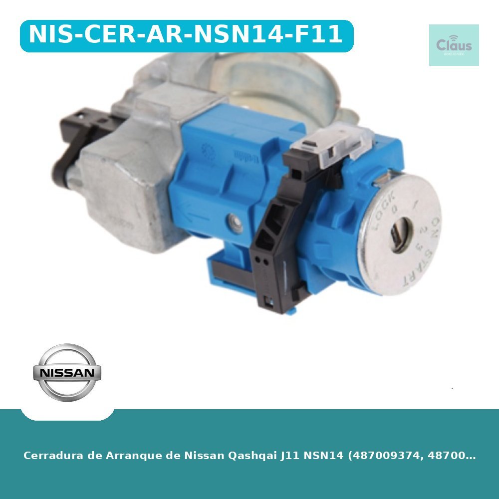 Cerradura de Arranque de Nissan Qashqai J11 NSN14 (487009374, 4870000Q0A) - Original