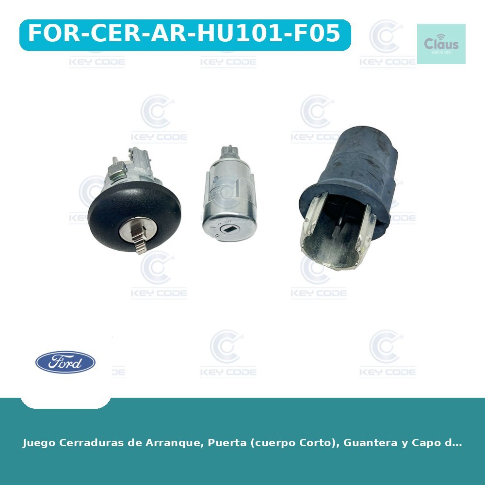 Juego Cerraduras de Arranque, Puerta (cuerpo Corto), Guantera y Capo de Nuevo Ford Transit HU101 (GK21V22050) - Original -