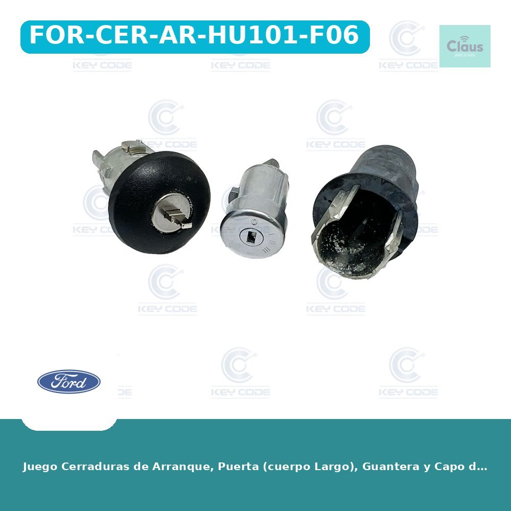 Juego Cerraduras de Arranque, Puerta (cuerpo Largo), Guantera y Capo de Nuevo Ford Transit HU101 (GK31V22050) - Original -