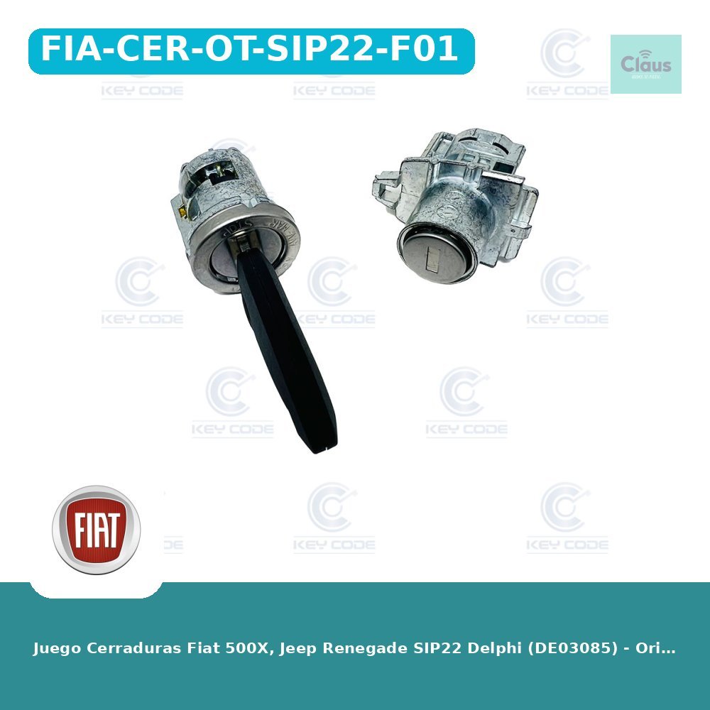 Juego Cerraduras Fiat 500X, Jeep Renegade SIP22 Delphi (DE03085) - Original -