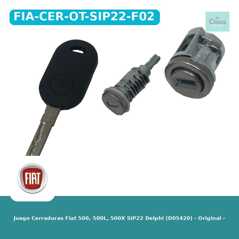 Juego Cerraduras Fiat 500, 500L, 500X SIP22 Delphi (D05420) - Original -