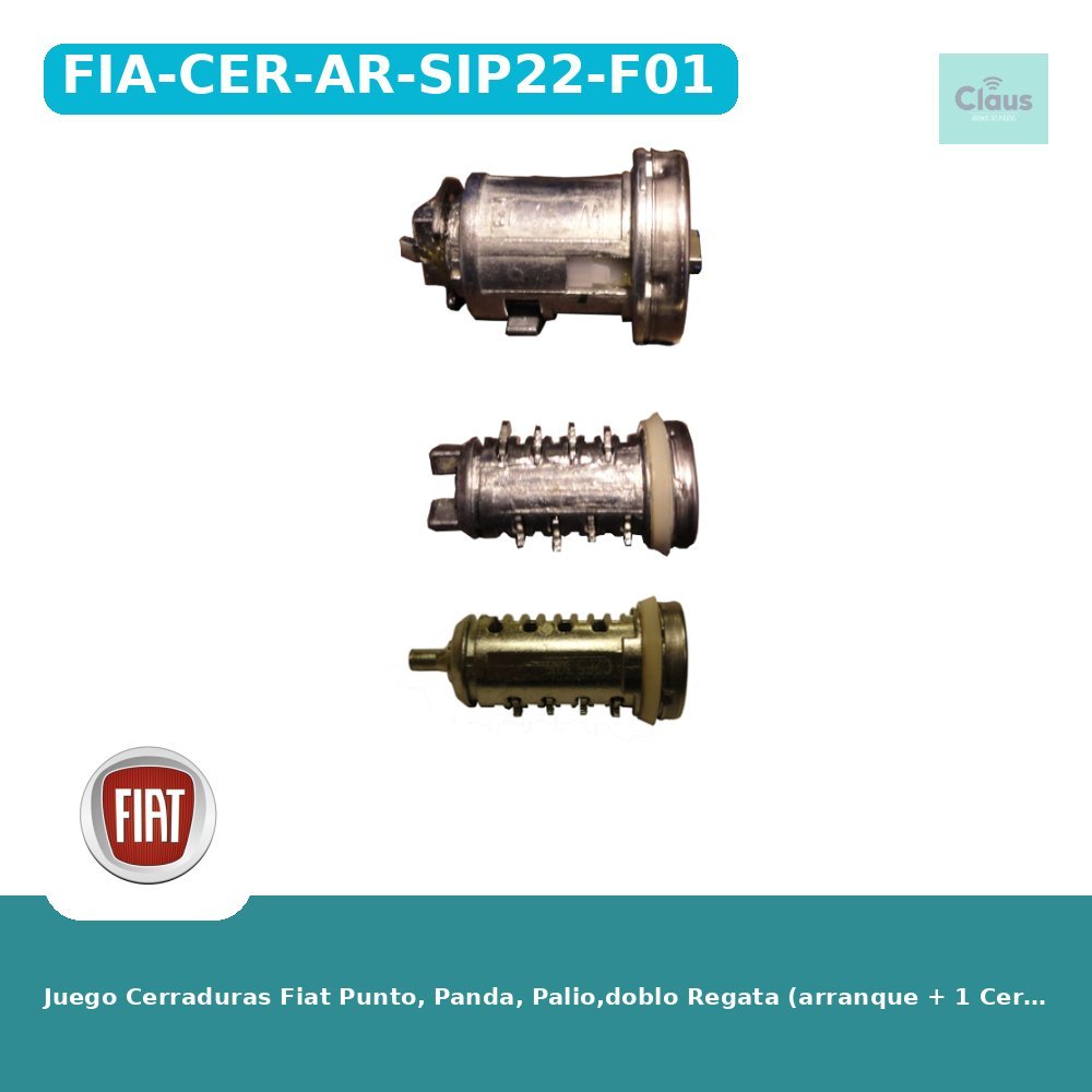 Juego Cerraduras Fiat Punto, Panda, Palio,doblo Regata (arranque + 1 Cerradura + Combustible) - Original -