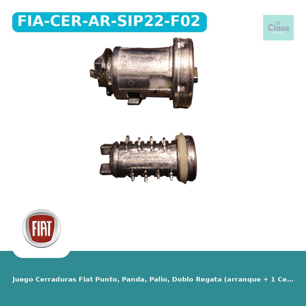 Juego Cerraduras Fiat Punto, Panda, Palio, Doblo Regata (arranque + 1 Cerradura) - Original -
