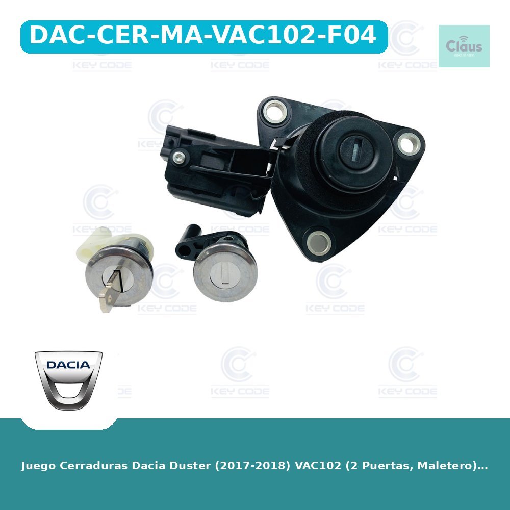 Juego Cerraduras Dacia Duster (2017-2018) VAC102 (2 Puertas, Maletero) - Original -