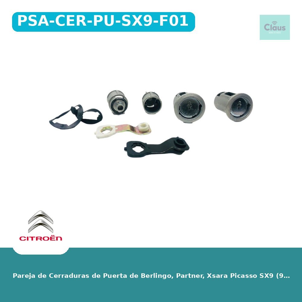 Pareja de Cerraduras de Puerta de Berlingo, Partner, Xsara Picasso SX9 (917063, 9170CX, 252522/VALEO)