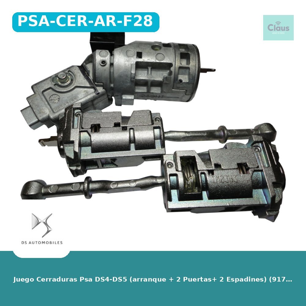 Juego Cerraduras Psa DS4-DS5 (arranque + 2 Puertas+ 2 Espadines) (9170PK, 9170PL) - Original -