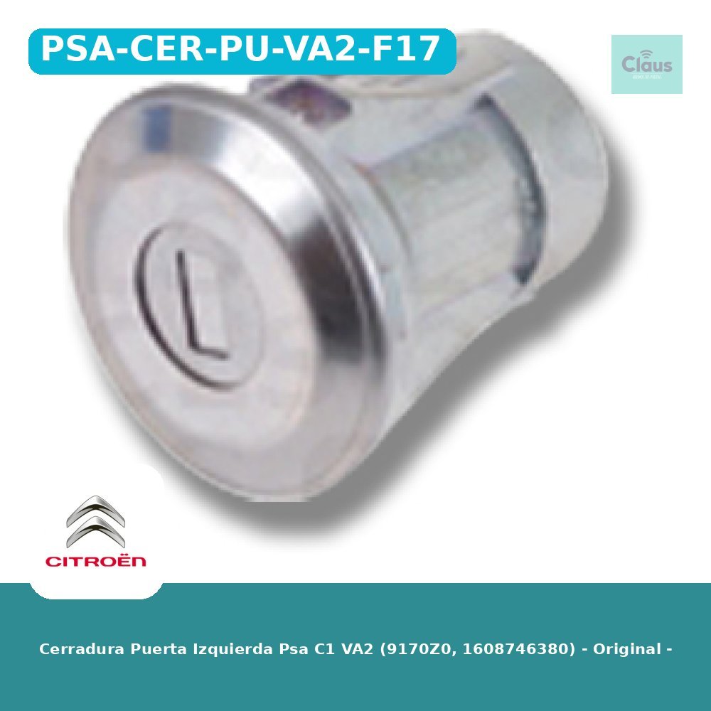 Cerradura Puerta Izquierda Psa C1 VA2 (9170Z0, 1608746380) - Original -