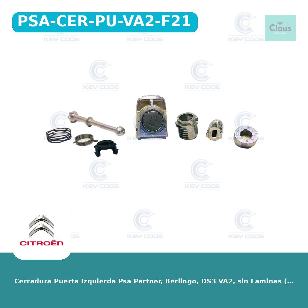 Cerradura Puerta Izquierda Psa Partner, Berlingo, DS3 VA2, sin Laminas (+2010) (9170HZ, 9170HW, 9170GS, 9170GT) (g) - Original -