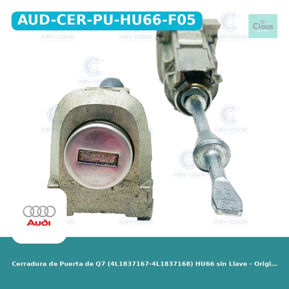 Cerradura de Puerta de Q7 (4L1837167-4L1837168) HU66 sin Llave - Original -