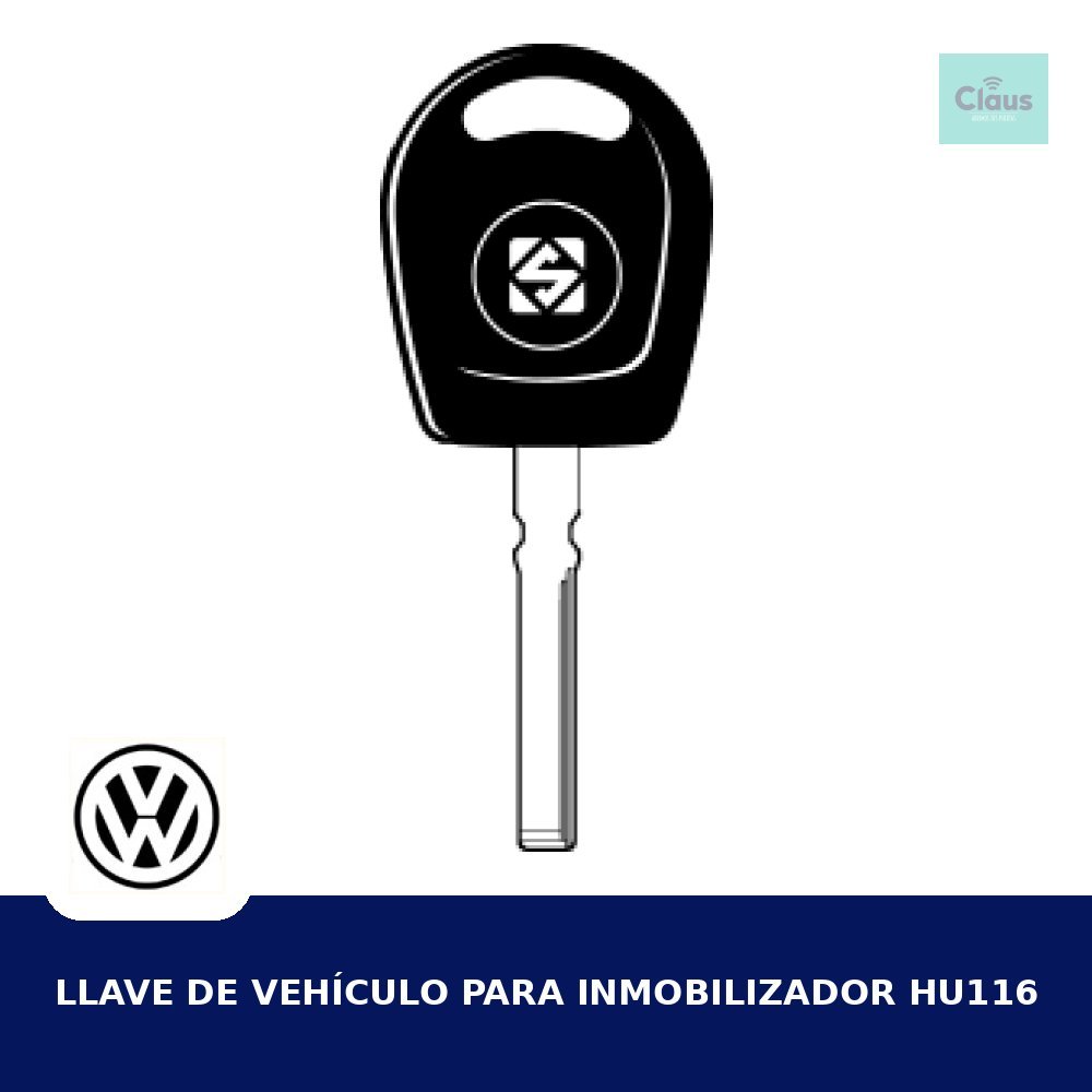 Llave de Vehículo para Inmobilizador HU116