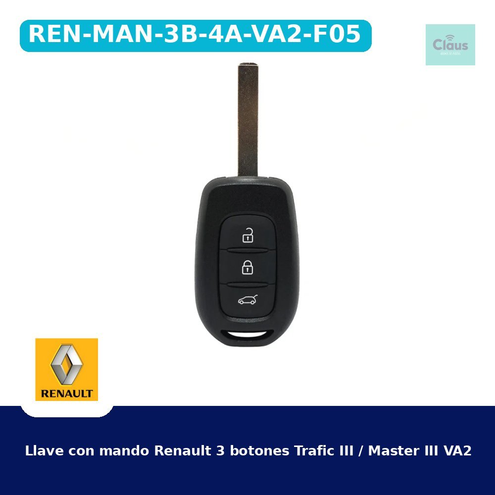 Llave con mando Renault 3 botones Trafic III / Master III VA2