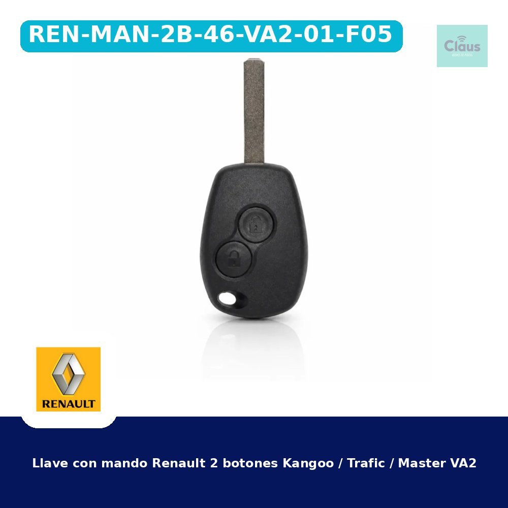 Llave con mando Renault 2 botones Kangoo / Trafic / Master VA2