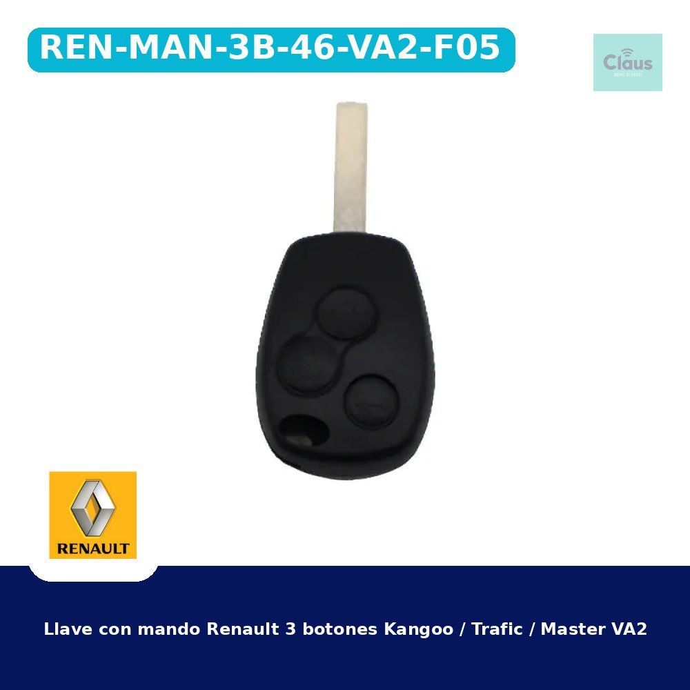Llave con mando Renault 3 botones Kangoo / Trafic / Master VA2