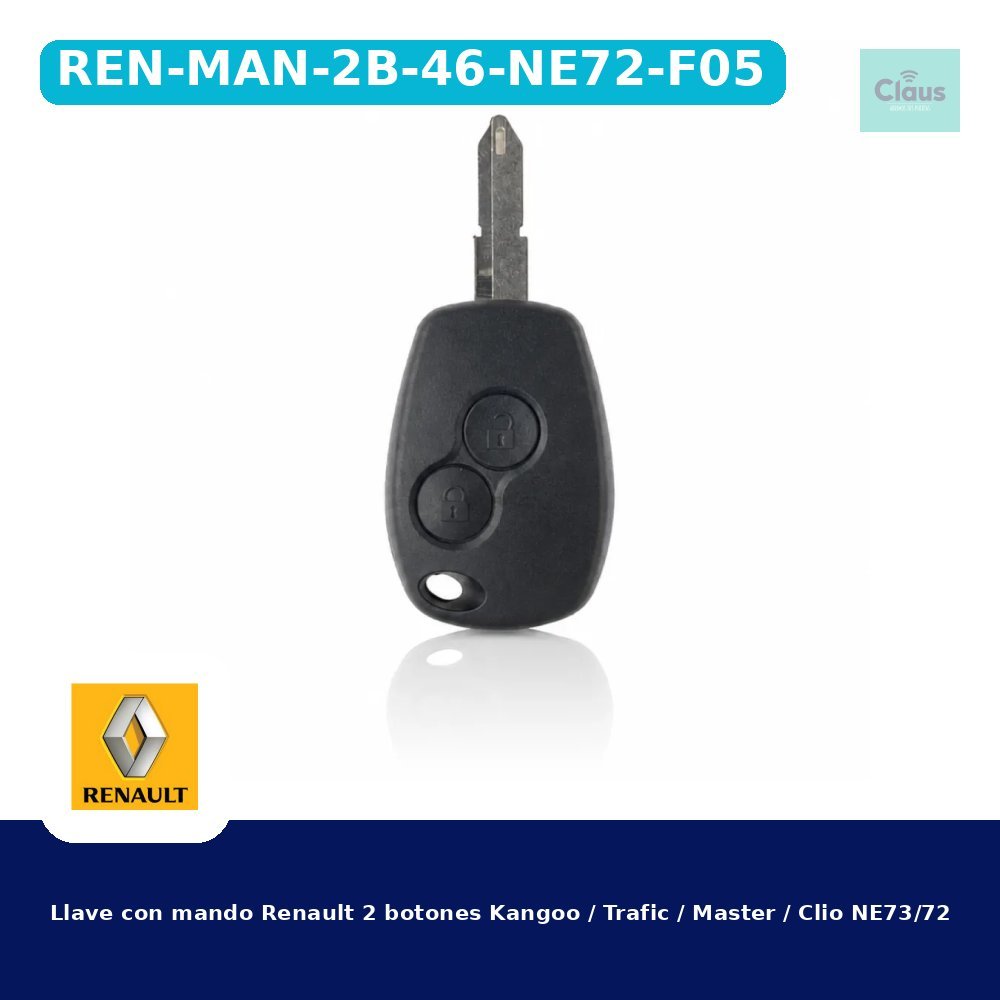 Llave con mando Renault 2 botones Kangoo / Trafic / Master / Clio NE73/72