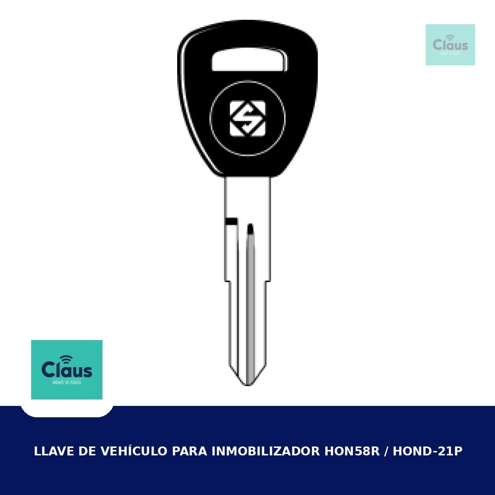 Llave de Vehículo para Inmobilizador HON58R / HOND-21P