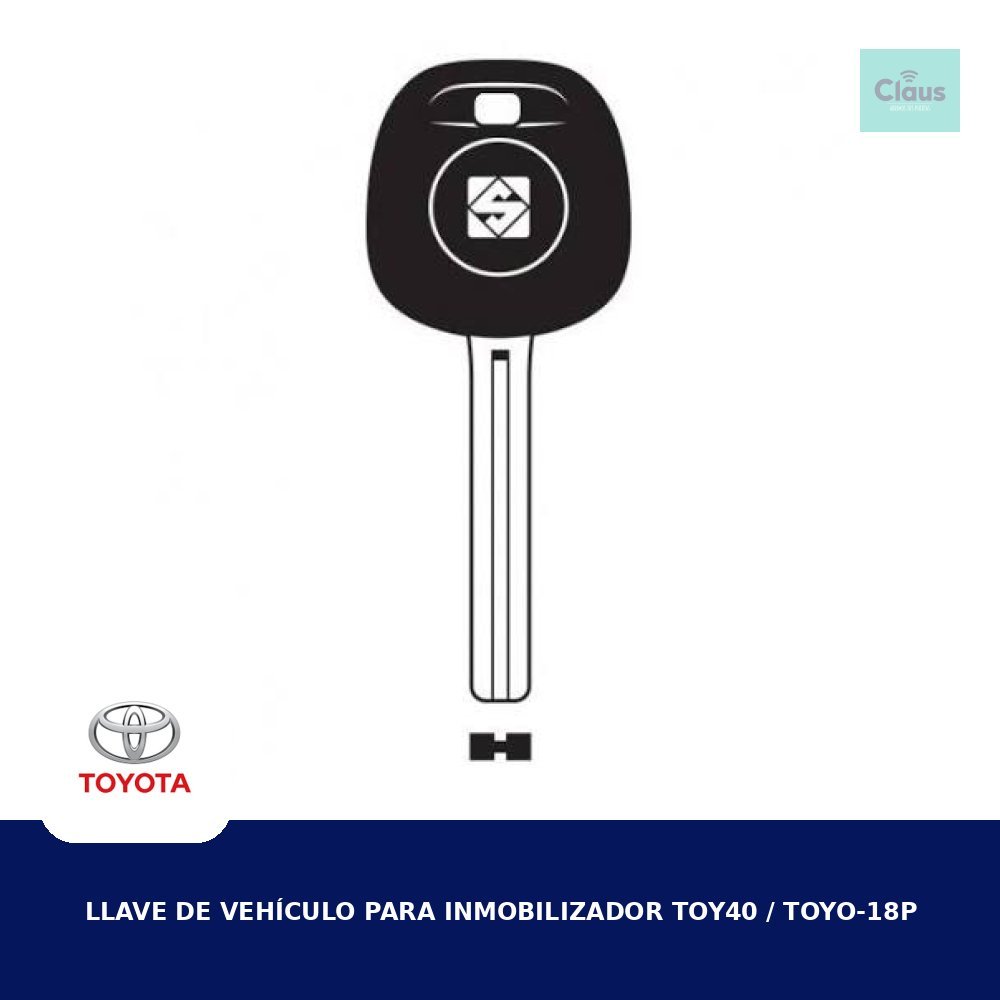 Llave de Vehículo para Inmobilizador TOY40 / TOYO-18P