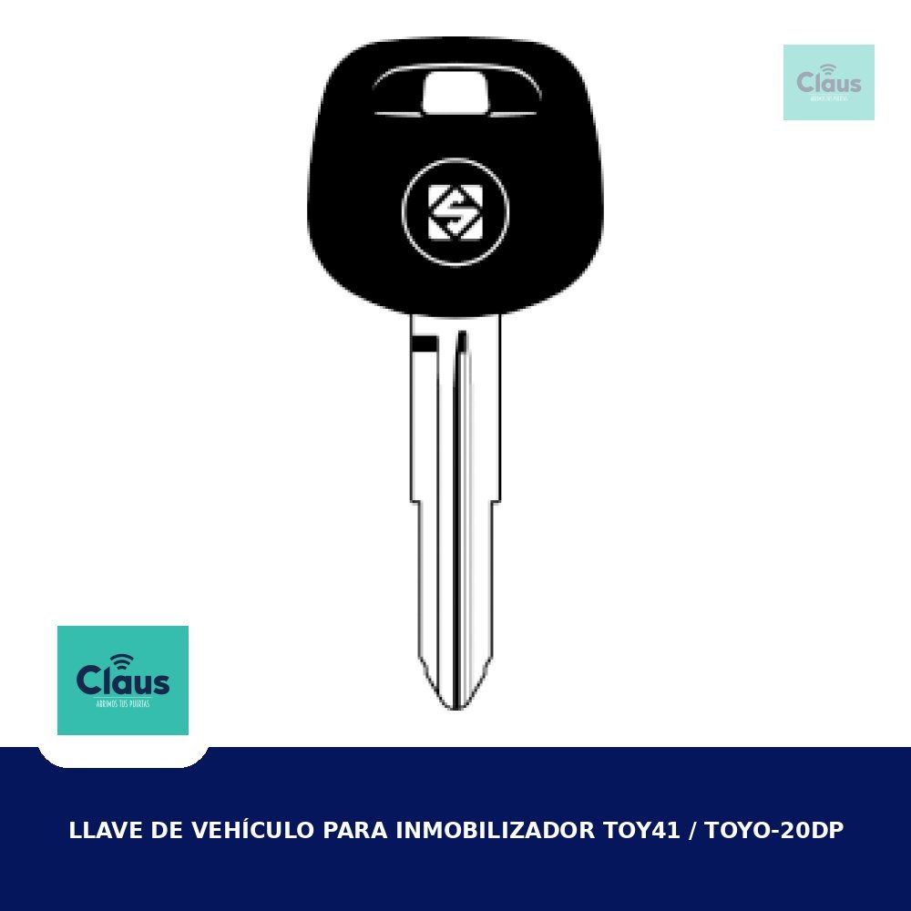 Llave de Vehículo para Inmobilizador TOY41 / TOYO-20DP
