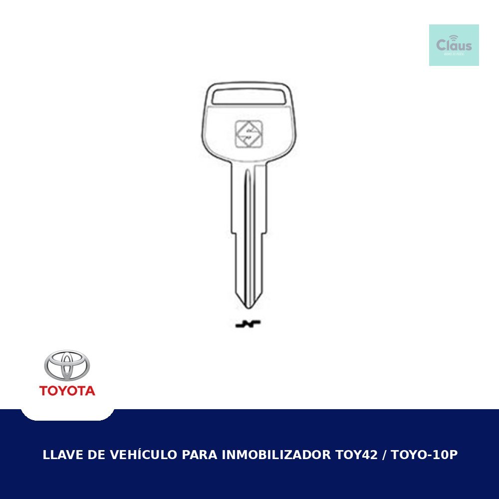 Llave de Vehículo para Inmobilizador TOY42 / TOYO-10P